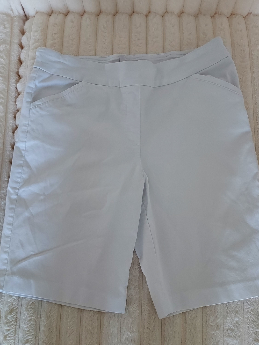 Coral Bay Light Blue Pull-On Bermuda Shorts